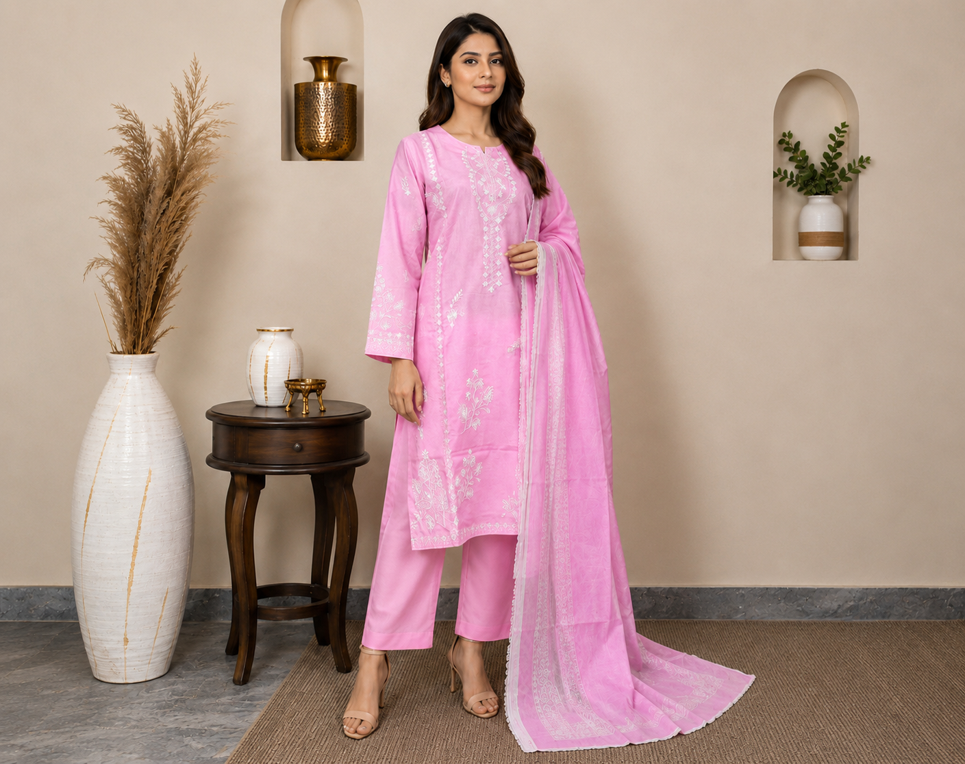 Pink Wholesale Lawn suits