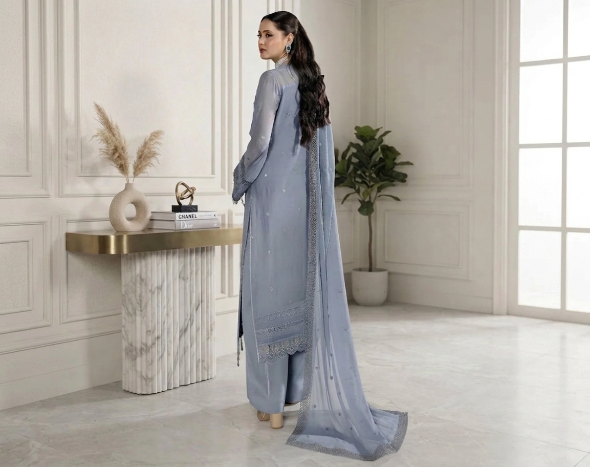 Regent-Grey pakistani party wear wholesale