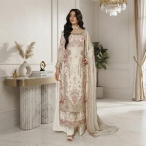 White Chiffon Suits Wholesale
