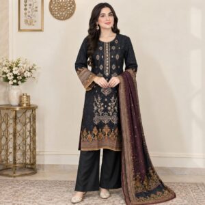 Jet Black Pakistani Linen Suit Wholesale
