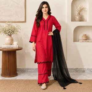 Red Wholesale Pakistani Dhanak Suit