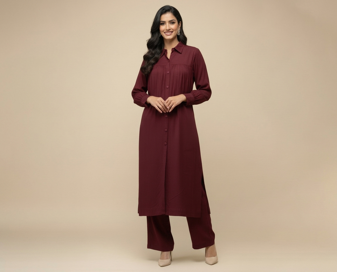 Maroon Dhanak Suit Canada