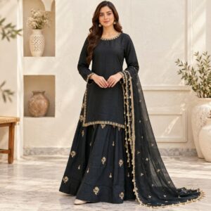 Jet Black Wholesale Pakistani Party Wear