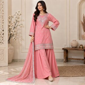 Pink Pakistani Chiffon Suit