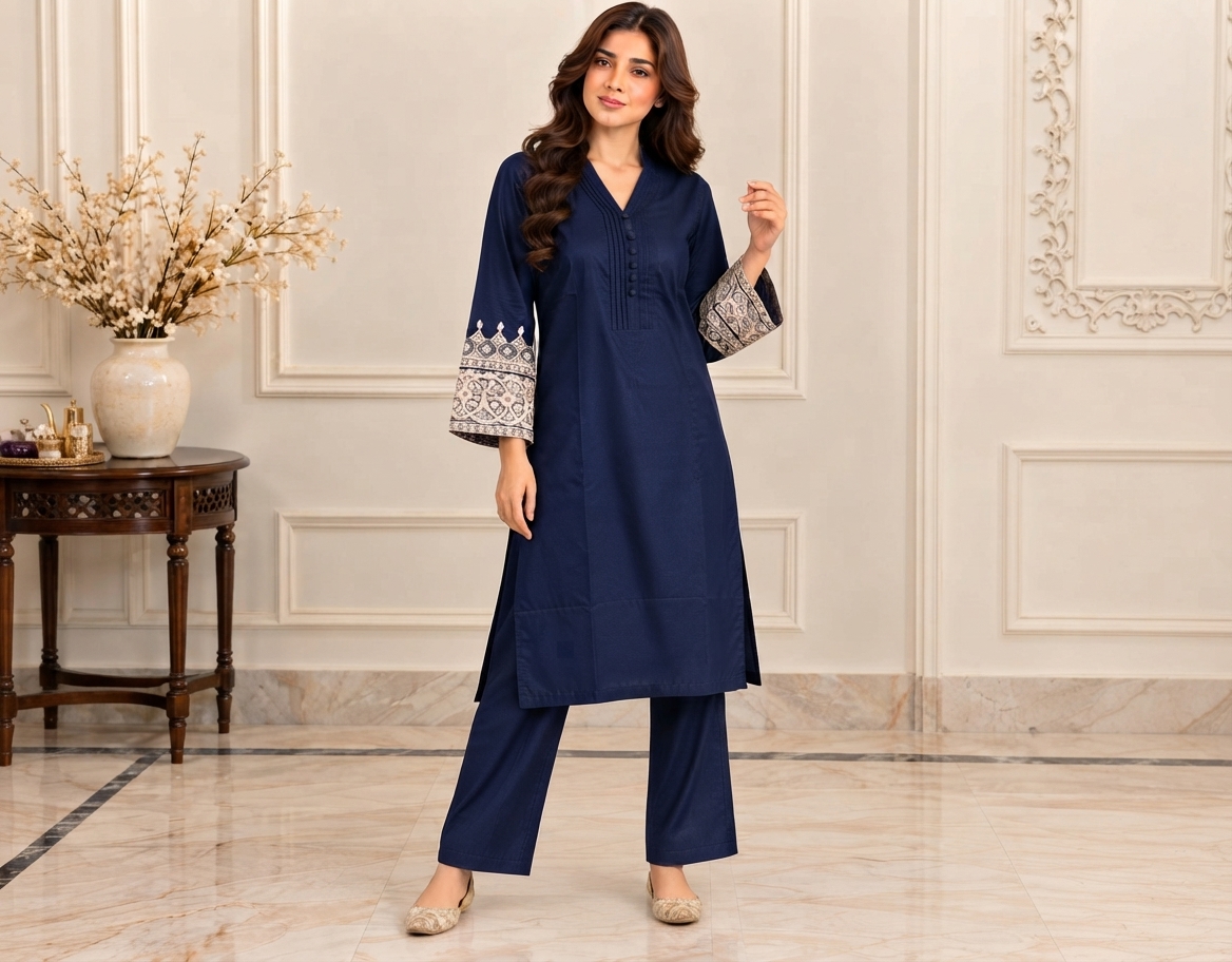 Royal Blue Dhanak Suit Canada