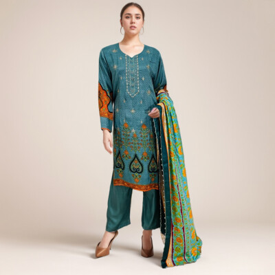 Bluish cyan 3pc pakistani clothes in new york