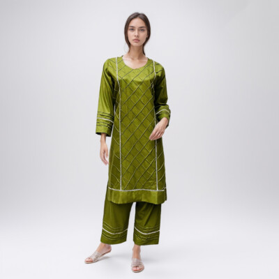 Chic Parrot green chicago pakistani co ord clothes