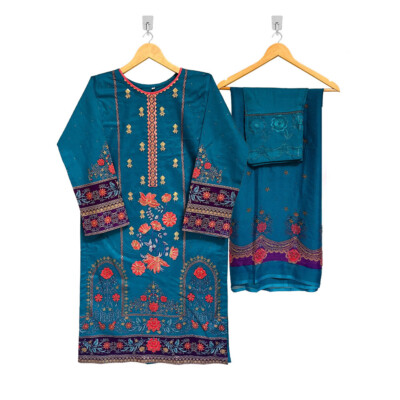 Deep Sea Blue ladies new jersey pakistani clothes