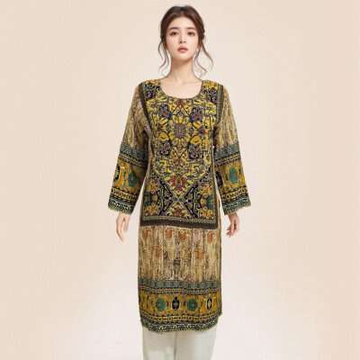 Fuel Yellow Women’s Kurtis pakistani clothes online new york