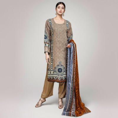 Grey olive 3pc ladies pakistani clothes new york