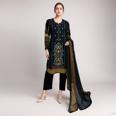 Black 3pc ladies pakistani wholesale pakistani suits online in canada
