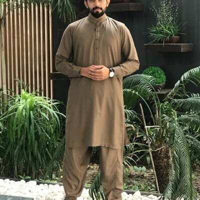 Light brown mens Pakistani suits wholesalers in pakistan