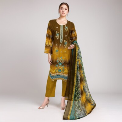 Mustard brown ladies Pakistani suits wholesalers in canada