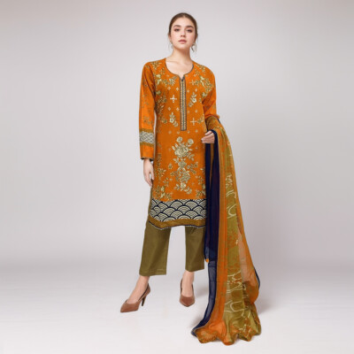 Rusty orange 3pc Pakistani suits wholesalers in canada