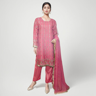 Salmon Pink pakistani readymade suits wholesale canada
