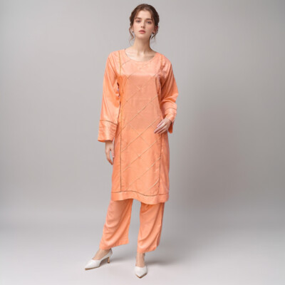 Peachy Pink women co ord set pakistan