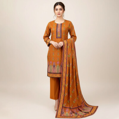Brownish Orange wholesale Pakistani Lawn Salwar Kameez Canada