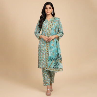 Cyan Wholesale Pakistani Lawn Salwar Kameez Canada