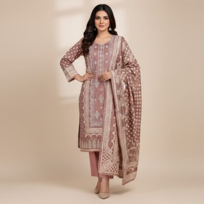 Rosy Brown dhanak Dhanak Wholesale Pakistani Suits usa