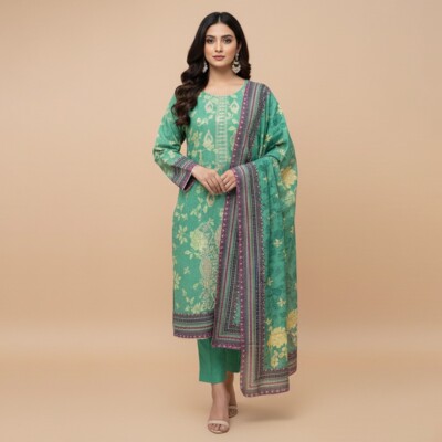 Shadow Green Dhanak Wholesale Pakistani Suits usa