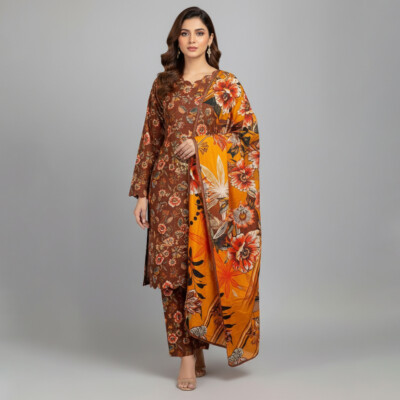 Brown Wholesale Bin Saeed Lawn Suit Canada