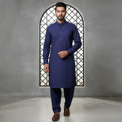 Mens Deep blue wholesale pakistani shalwar kameez canada
