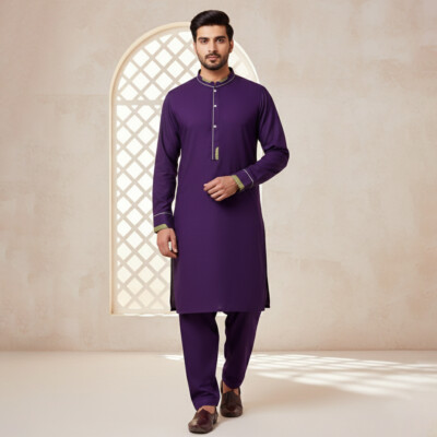 Mens Plum Purple wholesale pakistani shalwar kameez canada