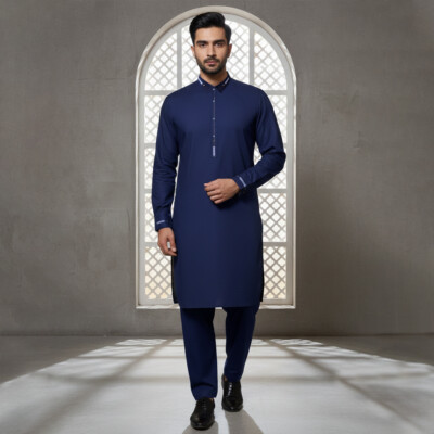 Mens navy blue wholesale pakistani shalwar kamee canada