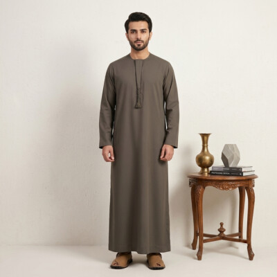 Authentic Emirati Style earthy taupe Mens wholesale thobes