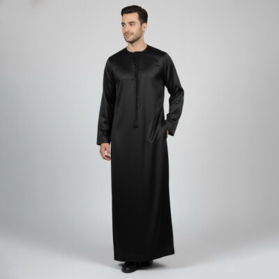 Black custom made Men's Thobes Wholesale - USA & Canada