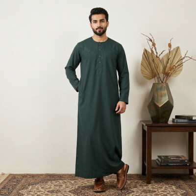 Deep Pine Green Omani Mens wholesale thobes