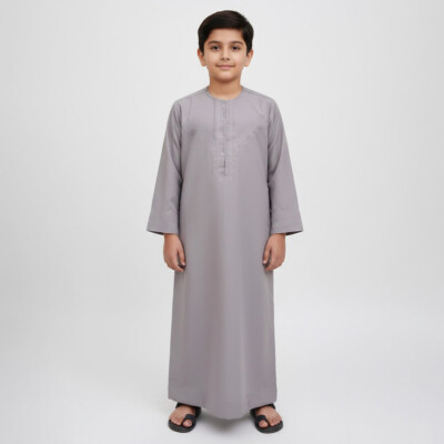 Light Grey kids wholesale thobe
