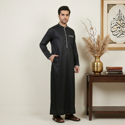 Modern Black Mens wholesale thobes