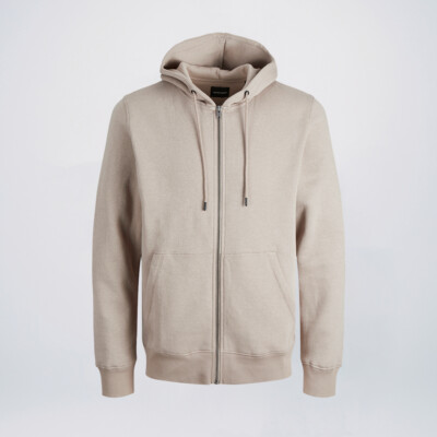 Moonbeam Biege cotton wholesale blank zip up hoodies