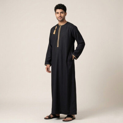 black golden Men's Thobes Wholesale (2)