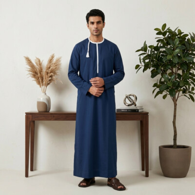 rich royal blue Omani Mens wholesale thobes