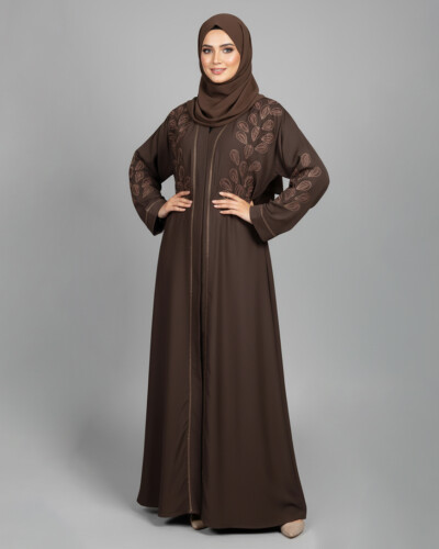 Brown Embroidered wholesale abya