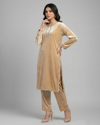 Champagne Gold wholesale velvet suit