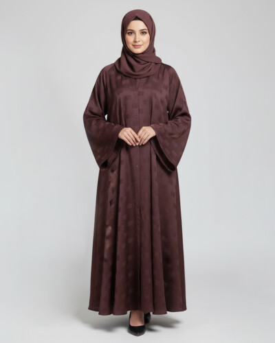 Congo Brown Fancy Self Printed wholesale abya