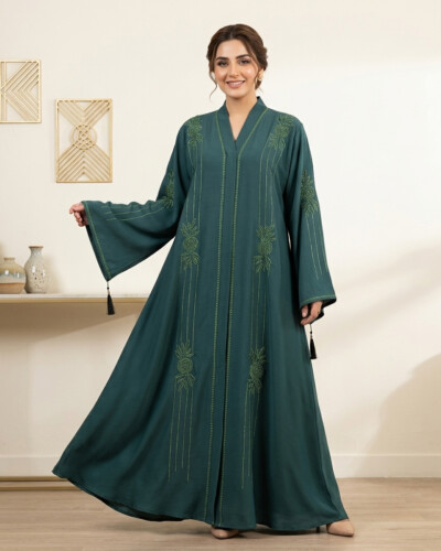 Luxury Teal Green Beaded Teal Wholesale Abaya canada