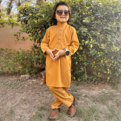 Mustard Wholesale kids Pakistani Suits