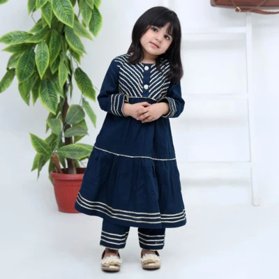 Navy Blue Girls Pakistani Clothes Calgary