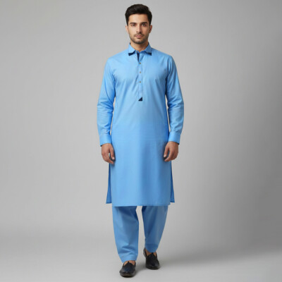 Light Blue fully stitched salwar suits wholesale