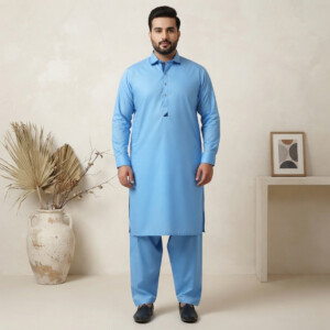 Light blue Wholesale Plus Size Kameez Shalwar