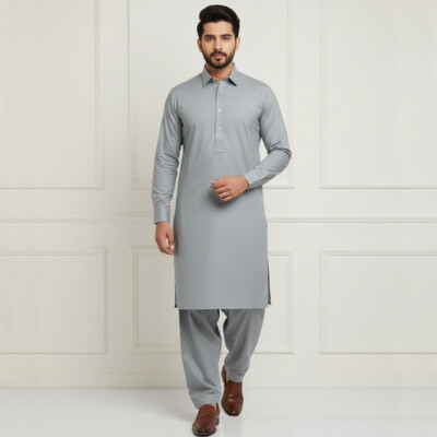 Mens Grey fully stitched salwar suits canada